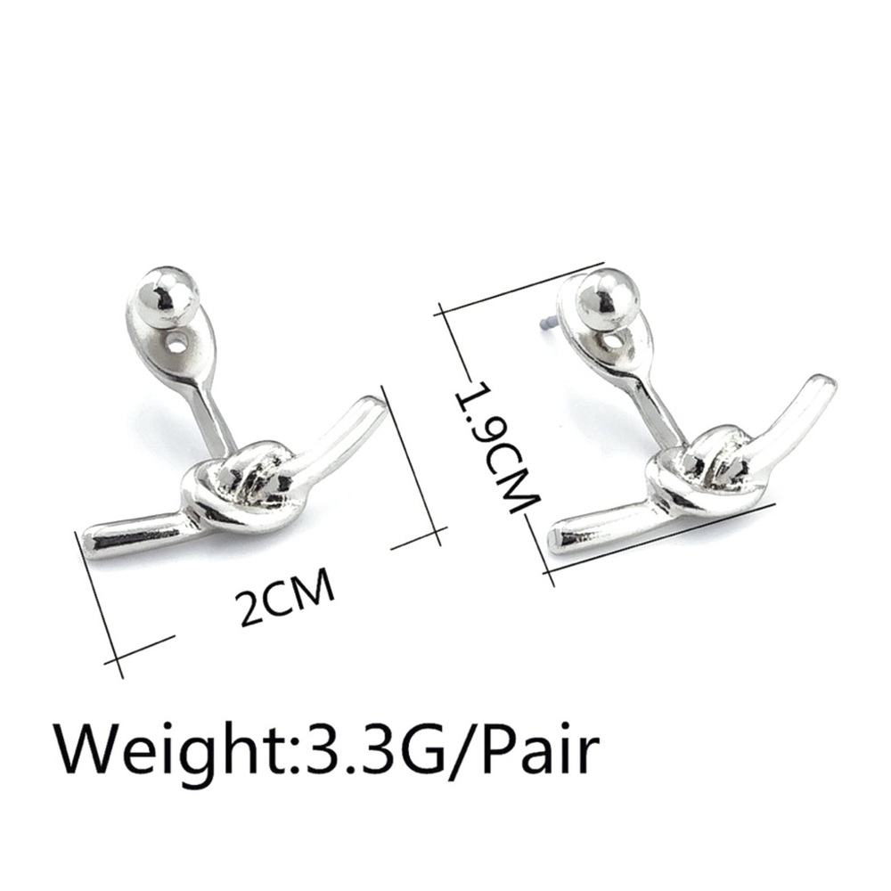 2/$20!  Silver Studs w/Love Knot Jacket Earrings - Picture 6 of 8